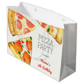 Waterverf Pizza Feest Verjaardag Groot Cadeauzakje (Achterkant Gekanteld)