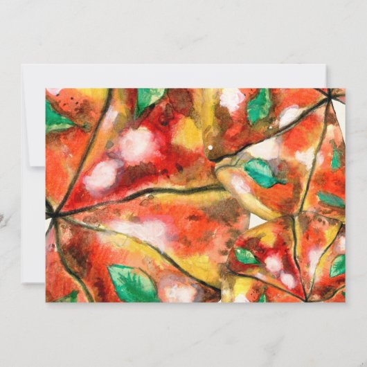 Waterverf Pizza Feest Verjaardag Kaart (Achterkant)