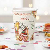 Waterverf Pizza Feest Verjaardag