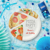 Waterverf Pizza Feest Verjaardag Papieren Bordje (Feest)