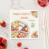 Waterverf Pizza Feest Verjaardag Servet (Insitu)