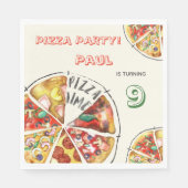 Waterverf Pizza Feest Verjaardag Servet (Voorkant)