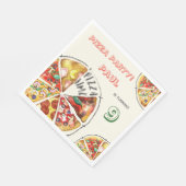 Waterverf Pizza Feest Verjaardag Servet (Hoek)