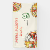 Waterverf Pizza Feest Verjaardag Spandoek (Verticaal)