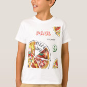 Waterverf Pizza Feest Verjaardag T-shirt (Voorkant)