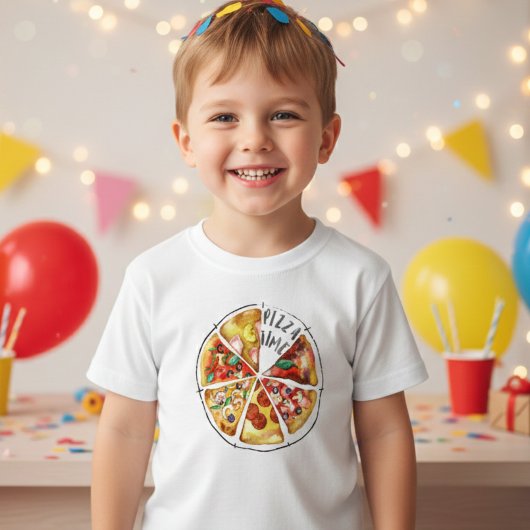 Waterverf pizza gepersonaliseerd kinder shirts