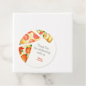 Waterverf Pizza Party Verjaardag Dank u Bedankjes Labels (In situ)