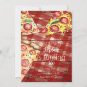 Waterverf Pizza Pie Slices Birthday Party Script Kaart (Voorkant)