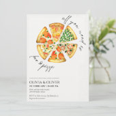 Waterverf Pizza repetitie diner Kaart (Staand voorkant)