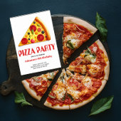 Waterverf Pizza Slice Party Verjaardagsfeestje Kaart