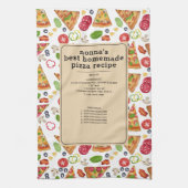 Waterverf Pizza Slices Nonna Oma Recept Theedoek (Verticaal)