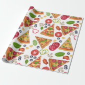 Waterverf Pizza Slices Pattern Cadeaupapier (Uitgerold)