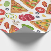 Waterverf Pizza Slices Pattern Cadeaupapier (Hoek)