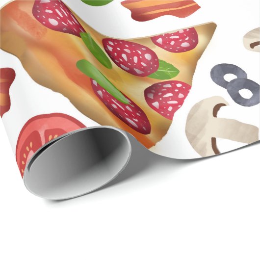 Waterverf Pizza Slices Pattern Cadeaupapier (Rol Hoek)