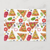 Waterverf Pizza Slices Pattern Feestdagenkaart (Voorkant)