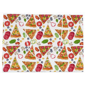 Waterverf Pizza Slices Pattern Groot Cadeauzakje (Achterkant)