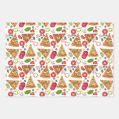 Waterverf Pizza Slices Pattern Inpakpapier Vel (Voorkant 3)