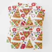 Waterverf Pizza Slices Pattern Inpakpapier Vel (In situ)