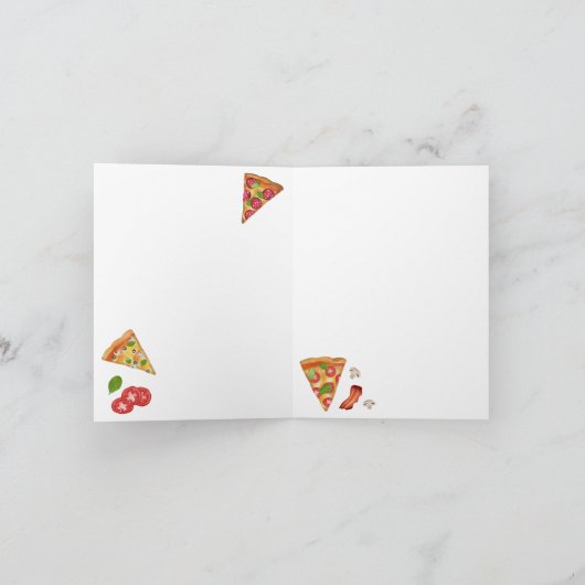 Waterverf Pizza Slices Pattern Kaart (Binnen)