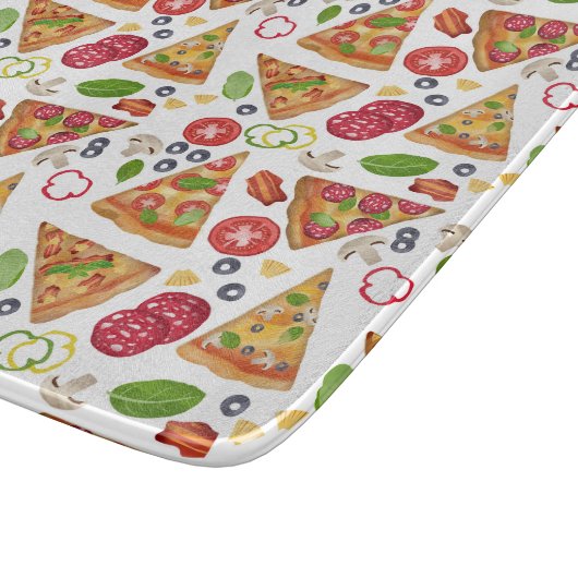 Waterverf Pizza Slices Pattern Snijplank (Hoek)