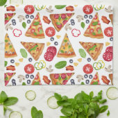 Waterverf Pizza Slices Pattern Theedoek (Gevouwen)