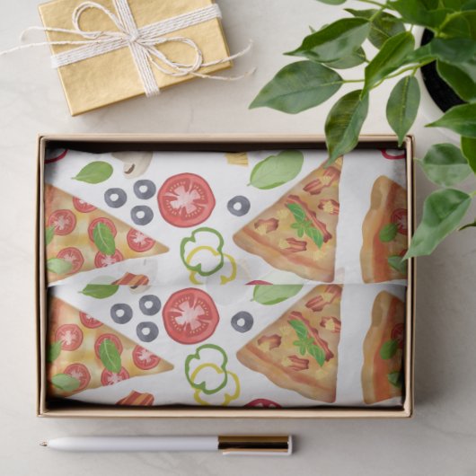 Waterverf Pizza Slices Pattern Tissuepapier (Geschenk)