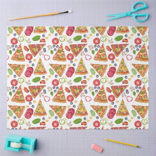 Waterverf Pizza Slices Pattern Tissuepapier (Craft)