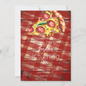 Waterverf Pizza Sneden Verjaardagsfeest Script B Kaart (Voorkant)