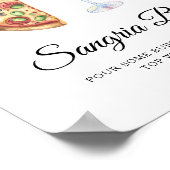 Waterverf Pizza Wine Vrijgezellenfeest Sangria bar Poster (Hoek)