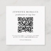 Waterverf Plaid Blauwgroen Bruin Tan Aqua QR CODE Vierkante Visitekaartje (Achterkant)