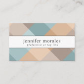 Waterverf Plaid Blauwgroen Bruin Tan Aqua Visitekaartje (Voorkant)