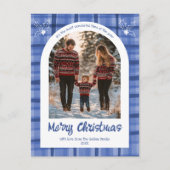 Waterverf Plaid Christmas Custom Arch 3 Foto Feestdagenkaart (Voorkant)