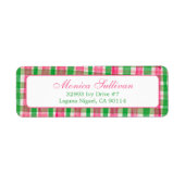 Waterverf Plaid Christmas CUSTOM Retouradres Etiket (Voorkant)