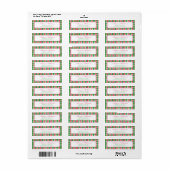 Waterverf Plaid Christmas CUSTOM Retouradres Etiket (Full Sheet)