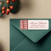 Waterverf Plaid Christmas CUSTOM Retouradres Etiket