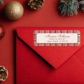 Waterverf Plaid Christmas CUSTOM Retouradres Etiket