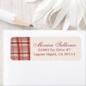 Waterverf Plaid Christmas CUSTOM Retouradres Etiket (Insitu)