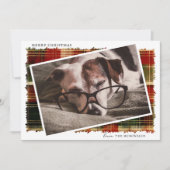 Waterverf Plaid Custom Photo Christmas Feestdagenkaart (Voorkant)