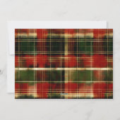 Waterverf Plaid Custom Photo Christmas Feestdagenkaart (Achterkant)