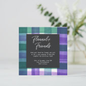 Waterverf Plaid Flannel & Friends Kerstfeest Kaart (Staand voorkant)