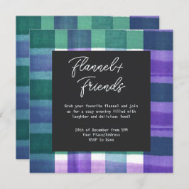 Waterverf Plaid Flannel & Friends Kerstfeest Kaart