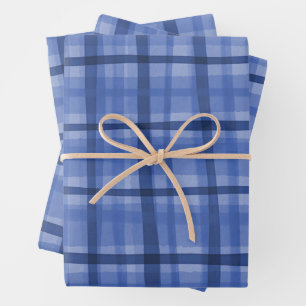 Waterverf Plaid Hand-Drawn Modern Rustic Preppy Inpakpapier Vel
