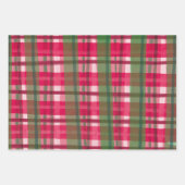 Waterverf Plaid Hand-Drawn Modern Rustic Preppy Inpakpapier Vel (Voorkant 3)