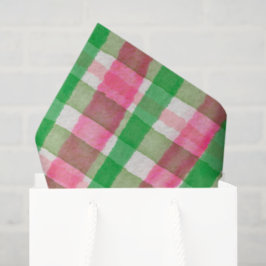Waterverf Plaid Hand-Drawn Modern Rustic Preppy Tissuepapier