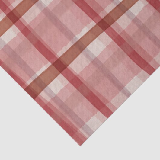 Waterverf Plaid Hand-Drawn Modern Rustic Preppy Tissuepapier (Detail)