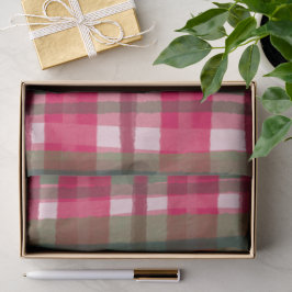 Waterverf Plaid Hand-Drawn Modern Rustic Preppy Tissuepapier