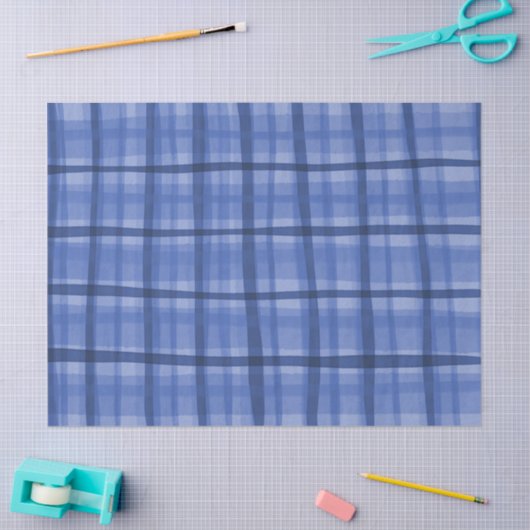 Waterverf Plaid Hand-Drawn Modern Rustic Preppy Tissuepapier (Craft)