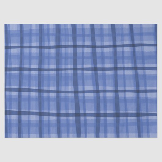 Waterverf Plaid Hand-Drawn Modern Rustic Preppy Tissuepapier (Voorkant)