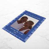 Waterverf Plaid Handgemaakte Custom Photo Hanukkah Folie Feestdagenkaart (Gedraaid)