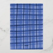 Waterverf Plaid Handgemaakte Custom Photo Hanukkah Folie Feestdagenkaart (Achterkant)